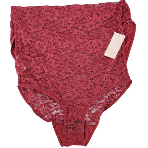 Candies Intimates Tibetan Red Lace Bodysuit Snap Closure Juniors Size Large New - Picture 3 of 8